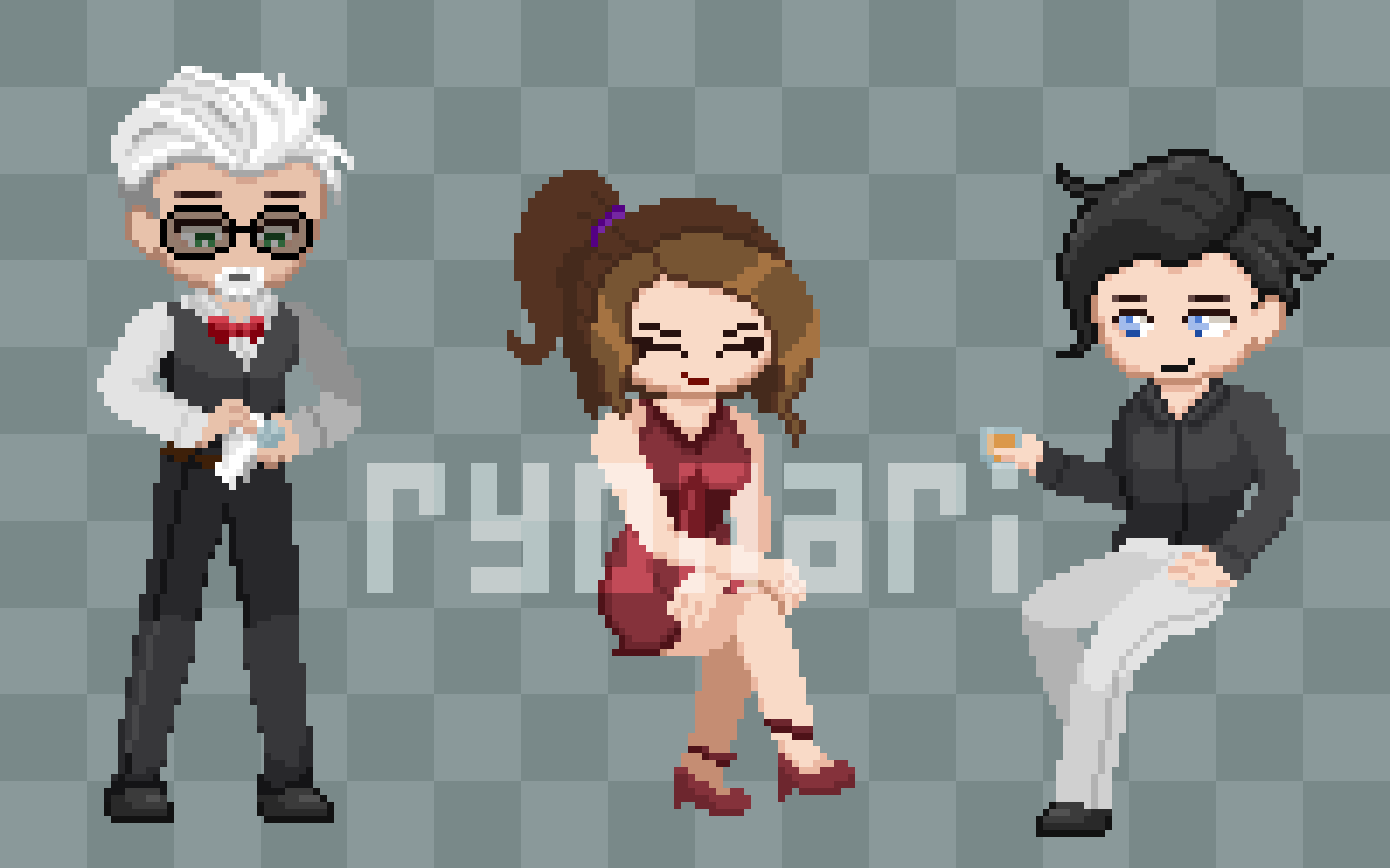 Cyberpunk Bar Characters - @superazhura