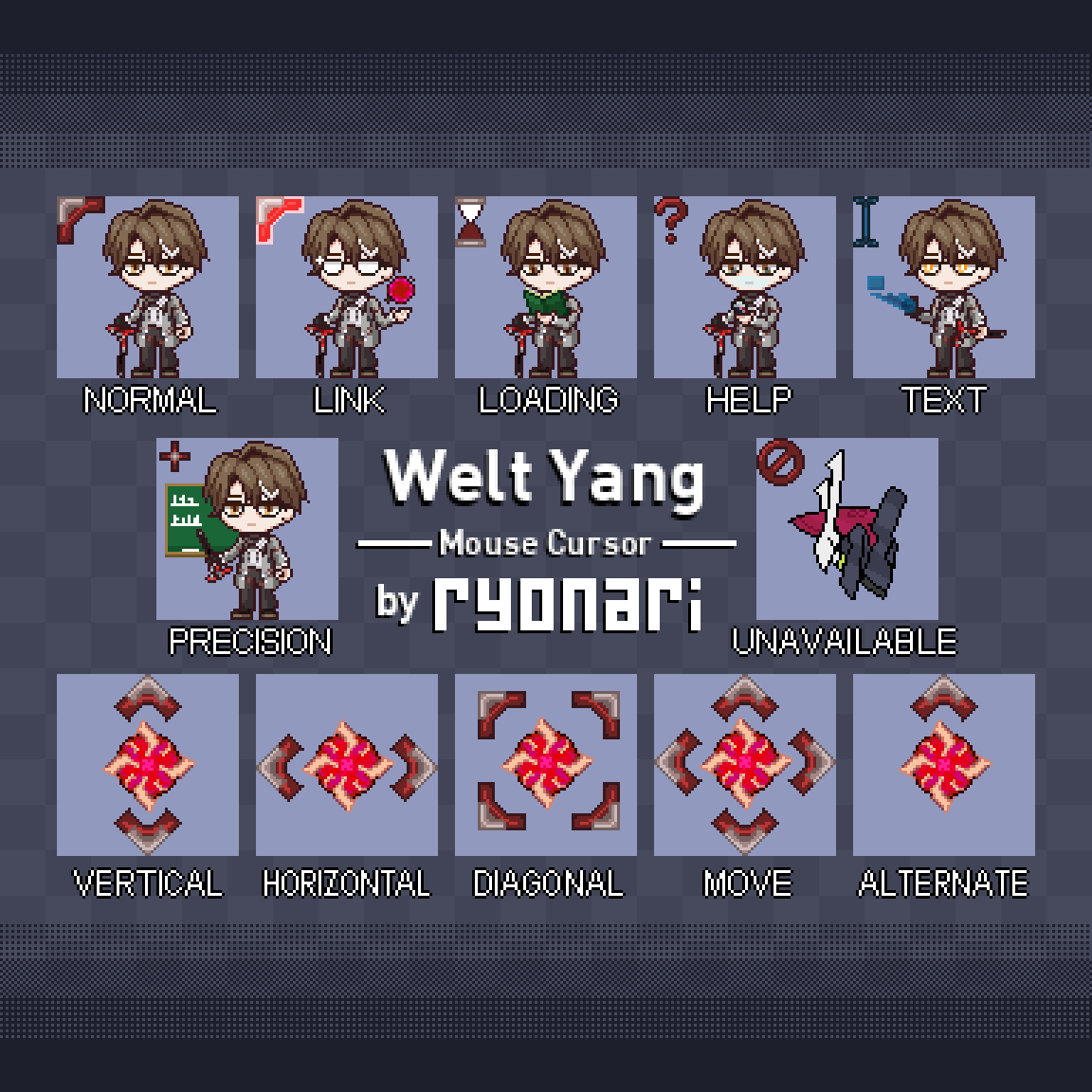 Welt Yang Mouse Cursor - Honkai Starrail Fanart